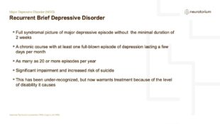 Major Depressive Disorder – Course Natural History and Prognosis – slide 18